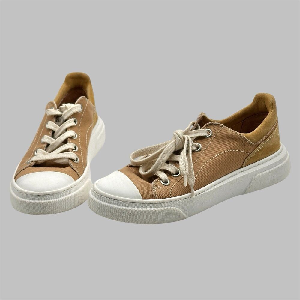 Dorothee Schumacher Beige Canvas Trainers Sneakers Women’s Size 37 US 7